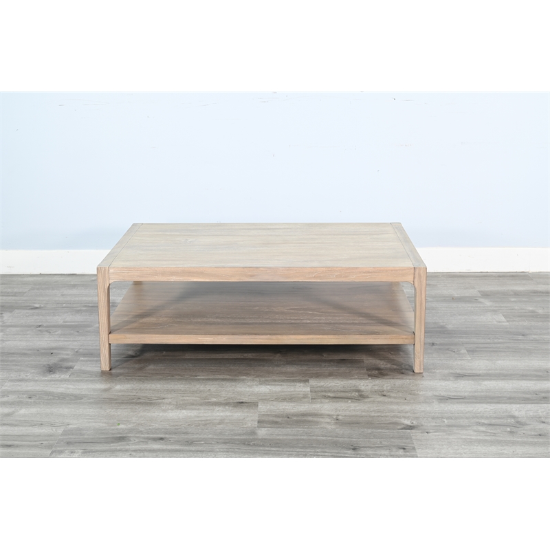 Pemberly Row Natural Finish Contemporary Solid Wood Coffee Table