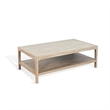 Pemberly Row Natural Finish Contemporary Solid Wood Coffee Table