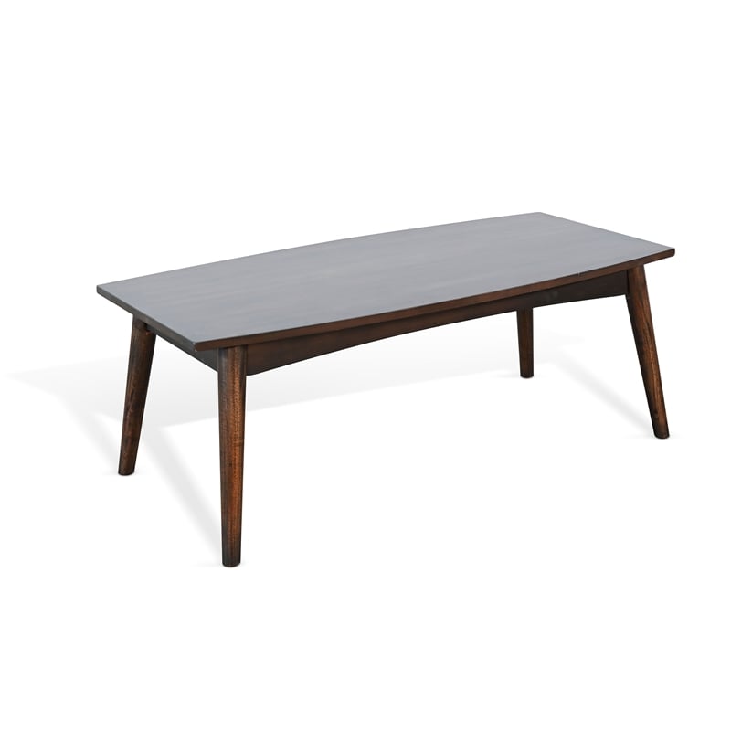 Pemberly Row Brown Finish Contemporary Solid Wood Coffee Table