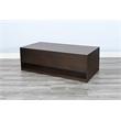 Pemberly Row Solid Wood Coffee Table with Sliding Doors & Casters