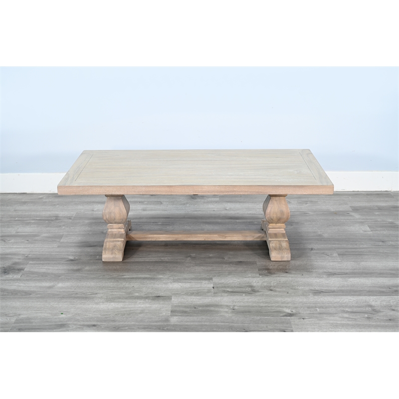 Pemberly Row Solid Wood Natural Farmhouse Rectangular Coffee Table