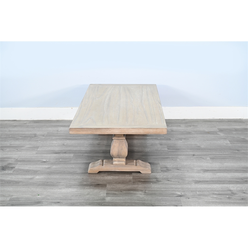 Pemberly Row Solid Wood Natural Farmhouse Rectangular Coffee Table