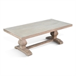 Pemberly Row Solid Wood Natural Farmhouse Rectangular Coffee Table