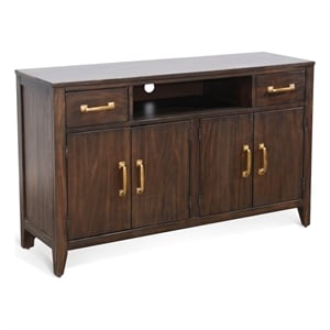 Pemberly Row Traditional 52&quot Coffee Brown Wood Media Console