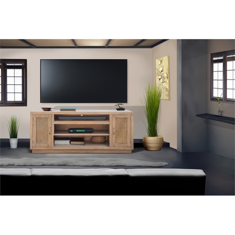 Pemberly Row Solid Wood Contemporary Natural Wood 78