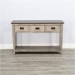 Pemberly Row Solid Wood Traditional Two Tone Grey Wood Sofa Table