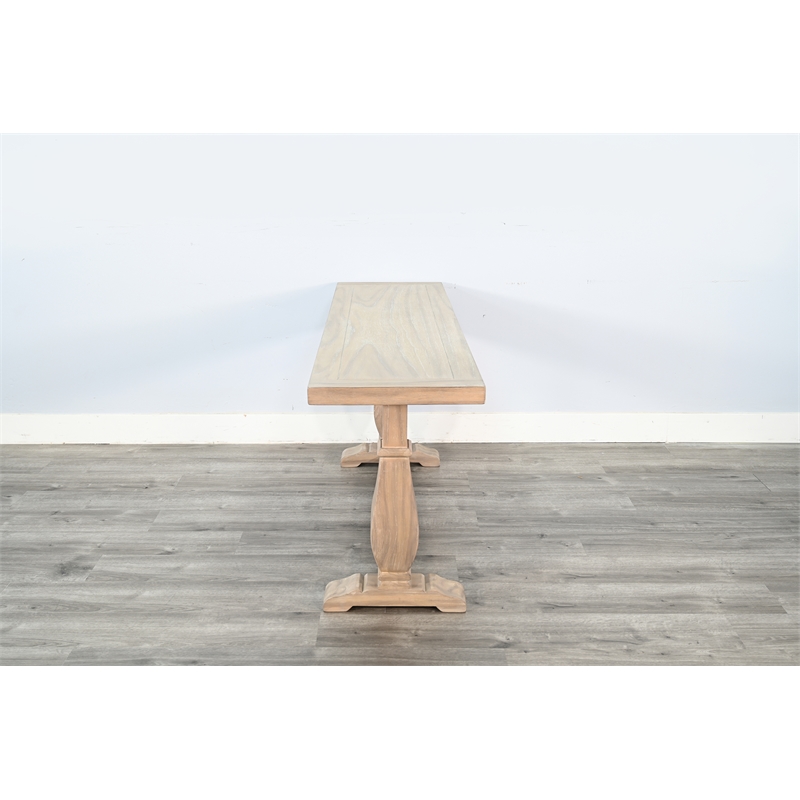 Pemberly Row Traditional Long Solid Wood Sofa Table in Natural