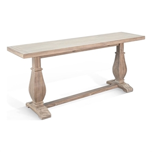 Pemberly Row Traditional Long Solid Wood Sofa Table in Natural