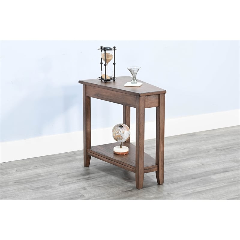 Pemberly Row Natural Solid Wood Traditional Chair Side Table