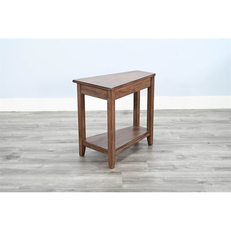 Pemberly Row Natural Solid Wood Traditional Chair Side Table