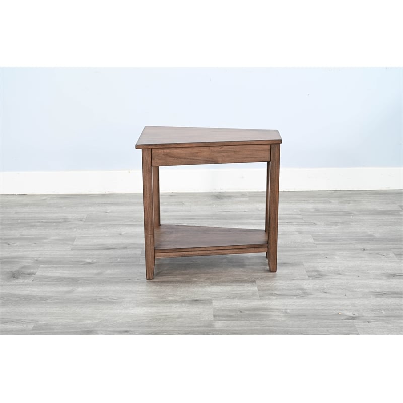 Pemberly Row Natural Solid Wood Traditional Chair Side Table