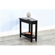 Pemberly Row Solid Wood Traditional Black Walnut Chair Side Table