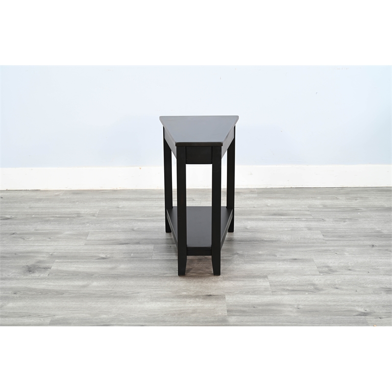 Pemberly Row Solid Wood Traditional Black Walnut Chair Side Table