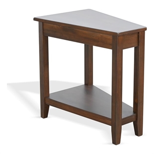 Pemberly Row Solid Wood Traditional Coffee Brown Wood Chair Side Table