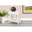 Pemberly Row Solid Wood Traditional Chair Side Table with Power Strip