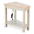 Pemberly Row Solid Wood Traditional Chair Side Table with Power Strip