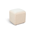 Pemberly Row Fabric Ottoman Cushion Stool with Casters in Natural