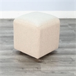 Pemberly Row Fabric Ottoman Cushion Stool with Casters in Natural