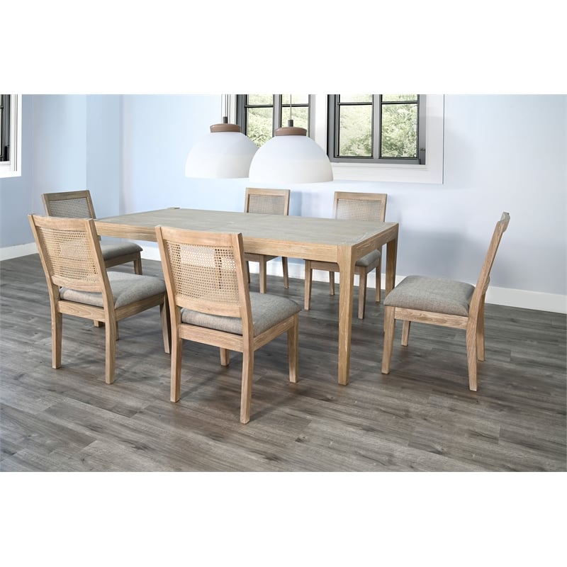 Pemberly Row Contemporary Solid Wood Rectangular Dining Table in Natural