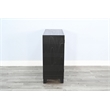 Pemberly Row Contemporary Black Glass Door Cabinet with Shelving