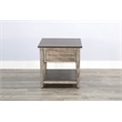 Pemberly Row Rustic Two-Tone End Table with Drawer and Open Shelf