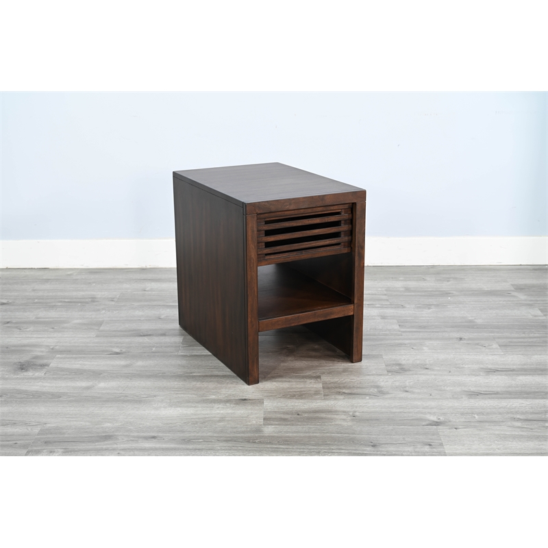 Pemberly Row Contemporary Solid Wood Chair Side Table with Drawer