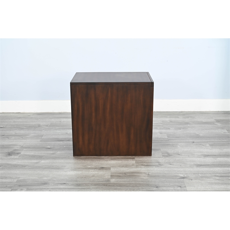 Pemberly Row Contemporary Solid Wood Chair Side Table with Drawer