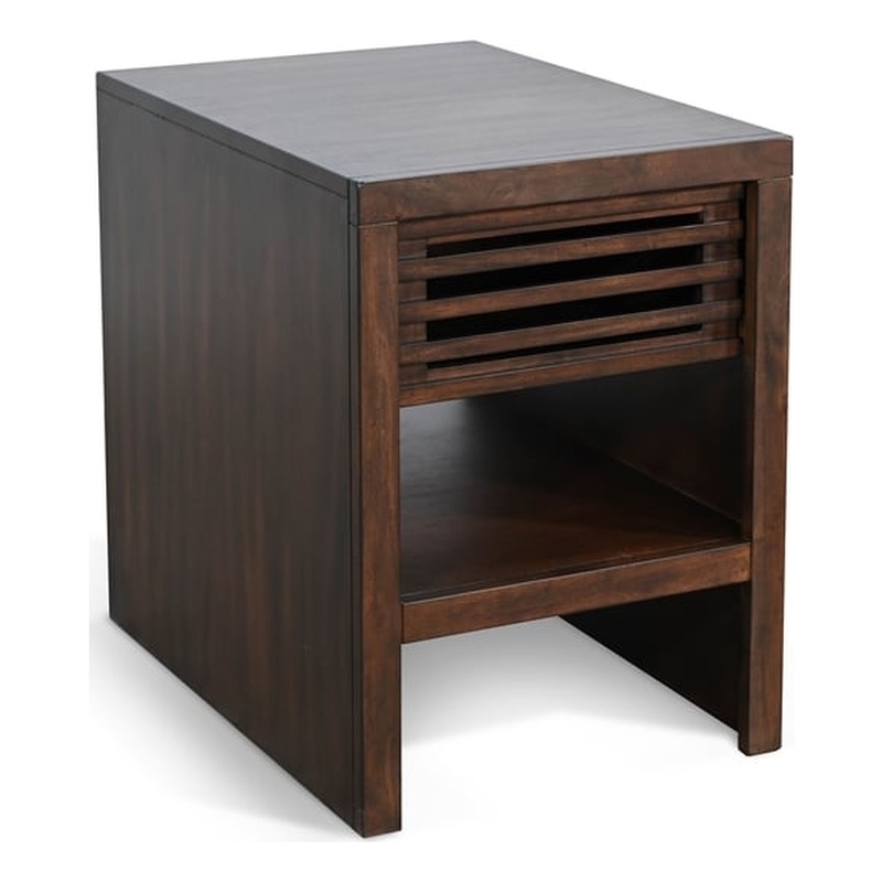 Pemberly Row Contemporary Solid Wood Chair Side Table with Drawer
