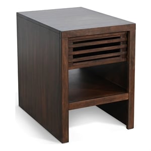 Pemberly Row Contemporary Solid Wood Chair Side Table with Drawer