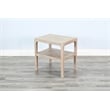 Pemberly Row Contemporary Solid Wood Chair Side Table in Natural