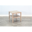 Pemberly Row Solid Wood Square End Table with Open Shelf in Natural
