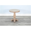 Pemberly Row Solid Wood Round Chair Side Table in Natural