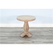Pemberly Row Solid Wood Round Chair Side Table in Natural