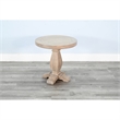 Pemberly Row Solid Wood Round Chair Side Table in Natural