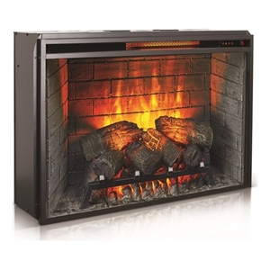 Pemberly Row Contemporary 33&quot Fireplace Insert with Door Sensor