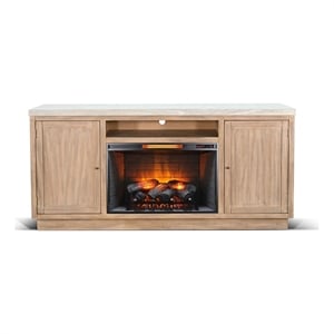 Pemberly Row Contemporary 78&quot Media Console with Electric Fireplace