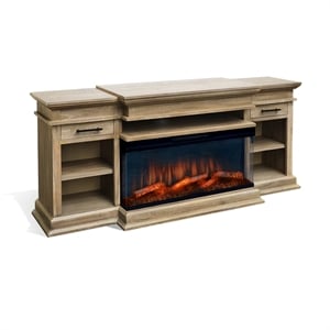 Pemberly Row 72&quot Media Console with Panoramic Electric Fireplace