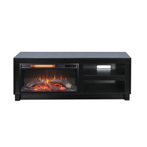 Pemberly Row Solid Wood 56&quot Media Console with Electric Fireplace