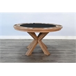 Pemberly Row Farmhouse Natural Round Jack Poker Dining Table
