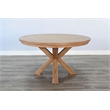 Pemberly Row Farmhouse Natural Round Jack Poker Dining Table