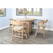 Pemberly Row Round Dining Table with Built-in Storage Cabinet and Drawers