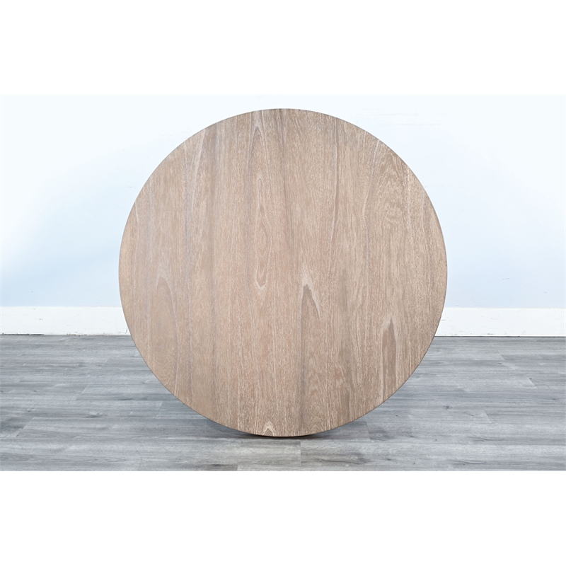 Pemberly Row Wood Coastal Natural Finish Round Bar Pub Table