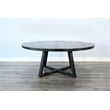 Pemberly Row Contemporary Wood Large Round Dining Table in Black