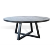 Pemberly Row Contemporary Wood Large Round Dining Table in Black