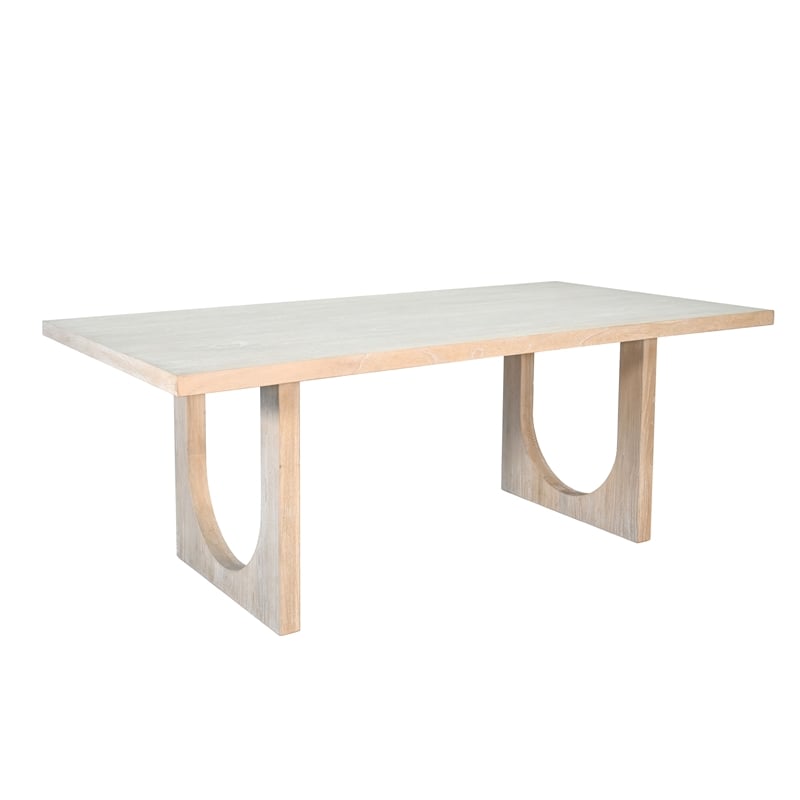Pemberly Row Wood Contemporary Arched Leg Off White Dining Table