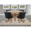 Pemberly Row Wood Farmhouse Natural Finish Rolling Office Chair