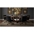 Pemberly Row Wood Farmhouse Natural Finish Rolling Office Chair