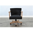 Pemberly Row Wood Farmhouse Natural Finish Rolling Office Chair