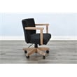 Pemberly Row Wood Farmhouse Natural Finish Rolling Office Chair