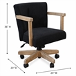 Pemberly Row Wood Farmhouse Natural Finish Rolling Office Chair